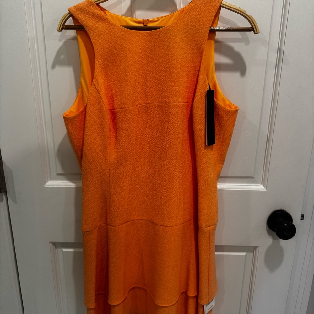 Black Halo Bright Orange Mini Dress